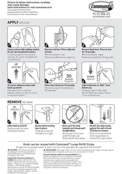 Command_5_lb_Large_Oil_Rubbed_Bronze_Metal_Hooks,_2_Coat_Hooks_and_4_Strips,_Damage-Free_Hanging_with_Adhesive,_Forever_Classic_Great_for_Christmas_Decorations