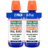 TheraBreath Healthy Gums Oral Rinse, Antigingivitis, Clean Mint Flavor, Dentist Formulated to Help Prevent Gingivitis and Support Gum Health, Alcohol Free