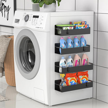 4_Pack_Magnetic_Spice_Rack_Organizer_for_Refrigerator_and_Oven,_Black_Fridge_Organizers_and_Storage_for_Kitchen