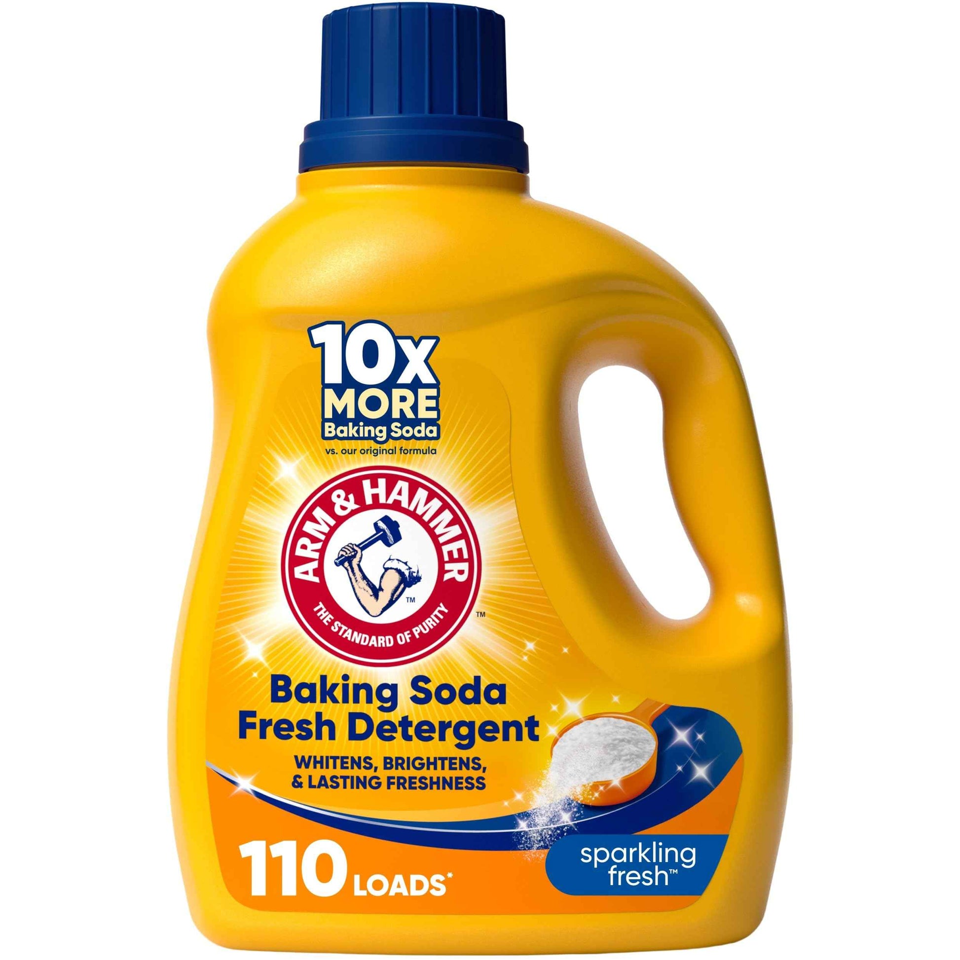 ARM & HAMMER Baking Soda Fresh Liquid Laundry Detergent, Sparkling Fresh Scent, 110 Loads, 110 Fl Oz