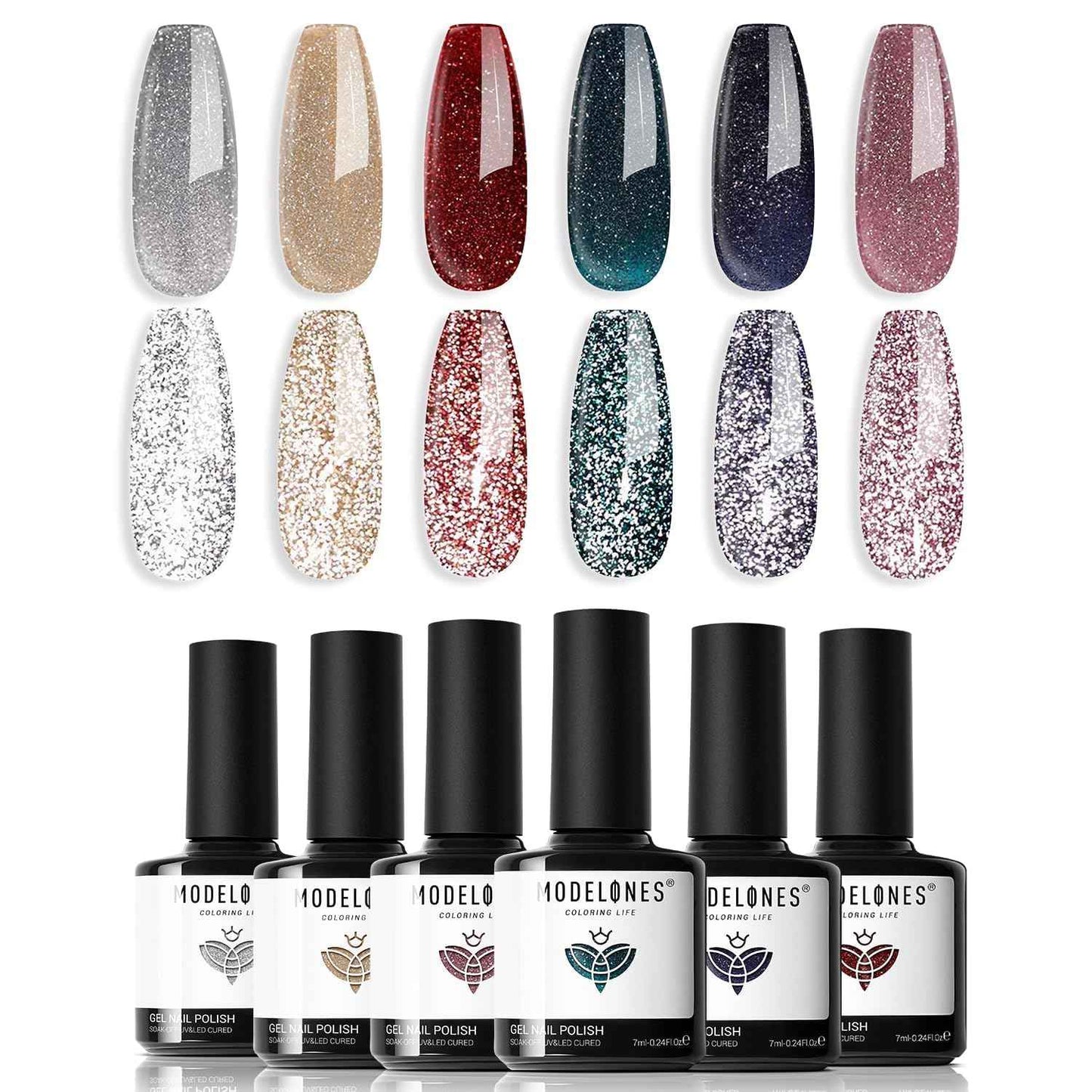 modelones Gel Nail Polish Set - 6 Colors Nude Pink Milky White Gel Polish Set Light Neutral Pink Nail Polish Barely Pink Soak Off LED Starter Kit Popular Nail Art DIY Manicure Gifts