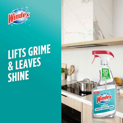 Windex Vinegar Glass and Surface Cleaner Spray Bottle, Packaging Designed to Prevent Leakage and Breaking, Surface Cleaning Spray