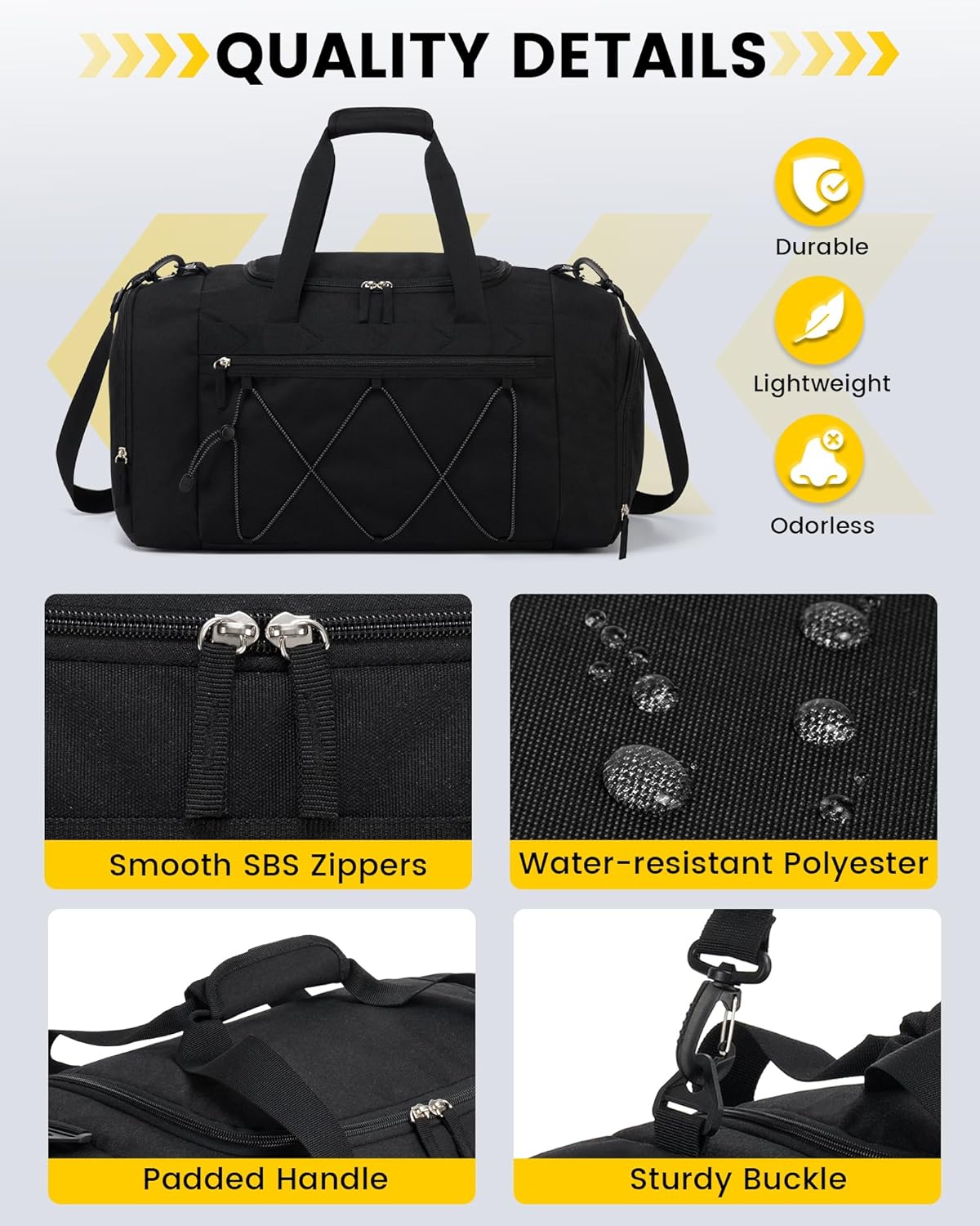 Vorspack_Gym_Bag_for_Men_-_21_Inches_Duffle_Bag_for_Travel_Water-resistant_Travel_Bag_with_Shoe_Compartment_Wet_Pocket_Duffel_Bag_for_Gym_Sports_Travel_Weekender_Overnight_-_Black