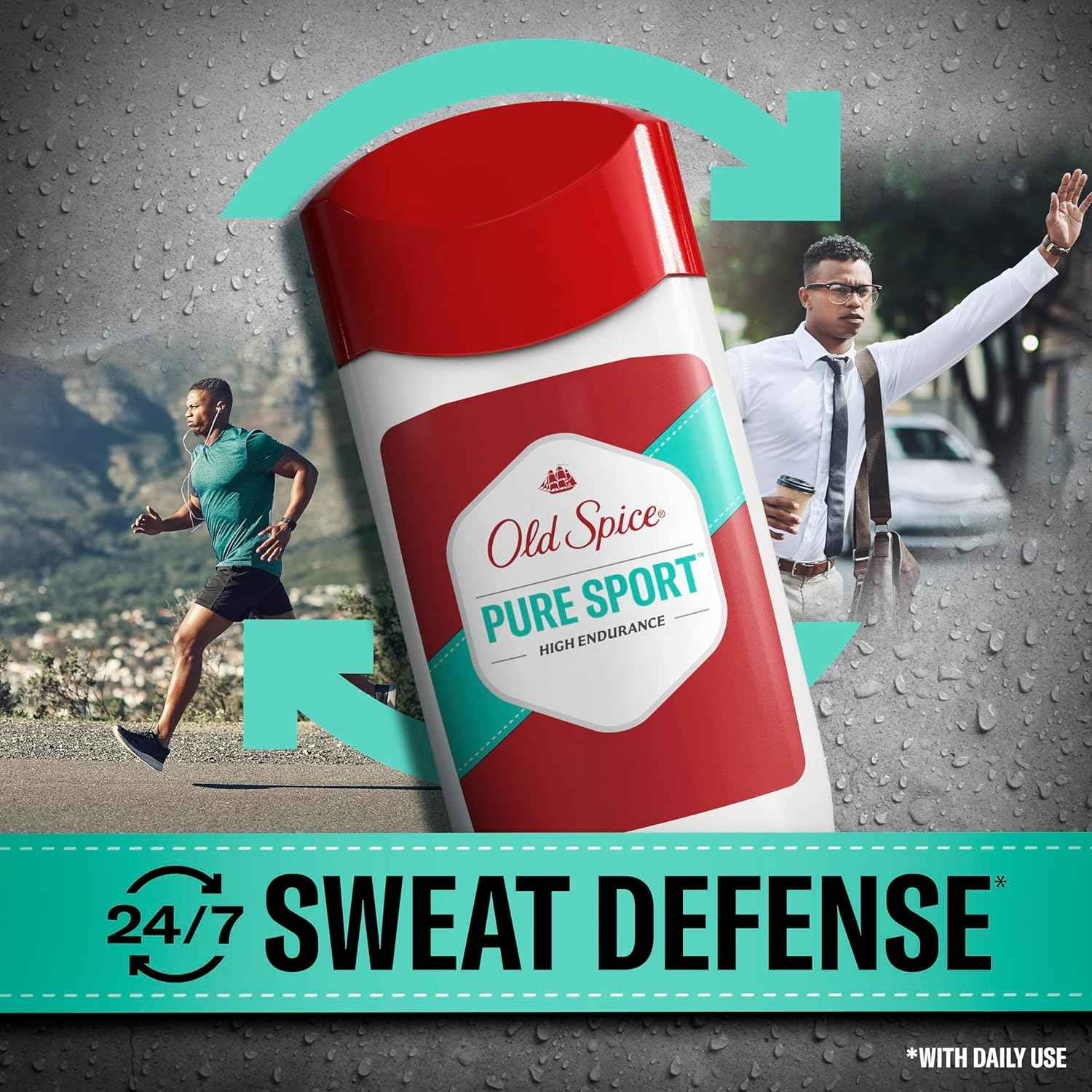 Old Spice Antiperspirant Deodorant For Men, High Endurance, 24/7 Sweat Defense & Odor Protection, 24/7 Freshness & Lasting Scent, Pure Sport Scent, 3.0 oz