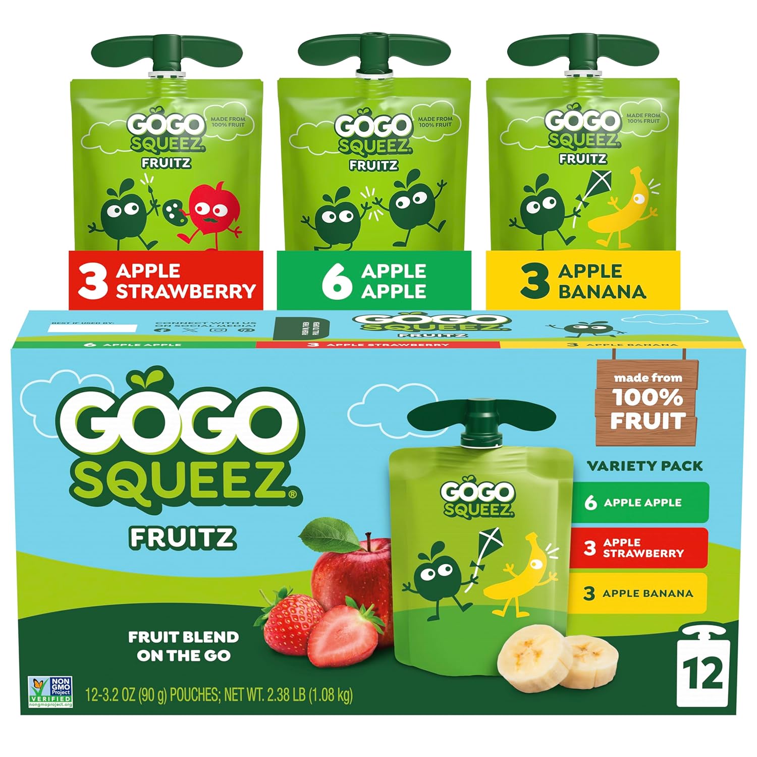 GoGo_squeeZ_Applesauce_and_Fruit_Puree,_Apple,_Strawberry,_&_Banana,_3.2_oz_(Pack_of_12),_Unsweetened_Fruit_Snacks_for_Kids,_Gluten_Free,_Nut_Free_and_BPA_Free_Pouches_(Packaging_May_Vary)
