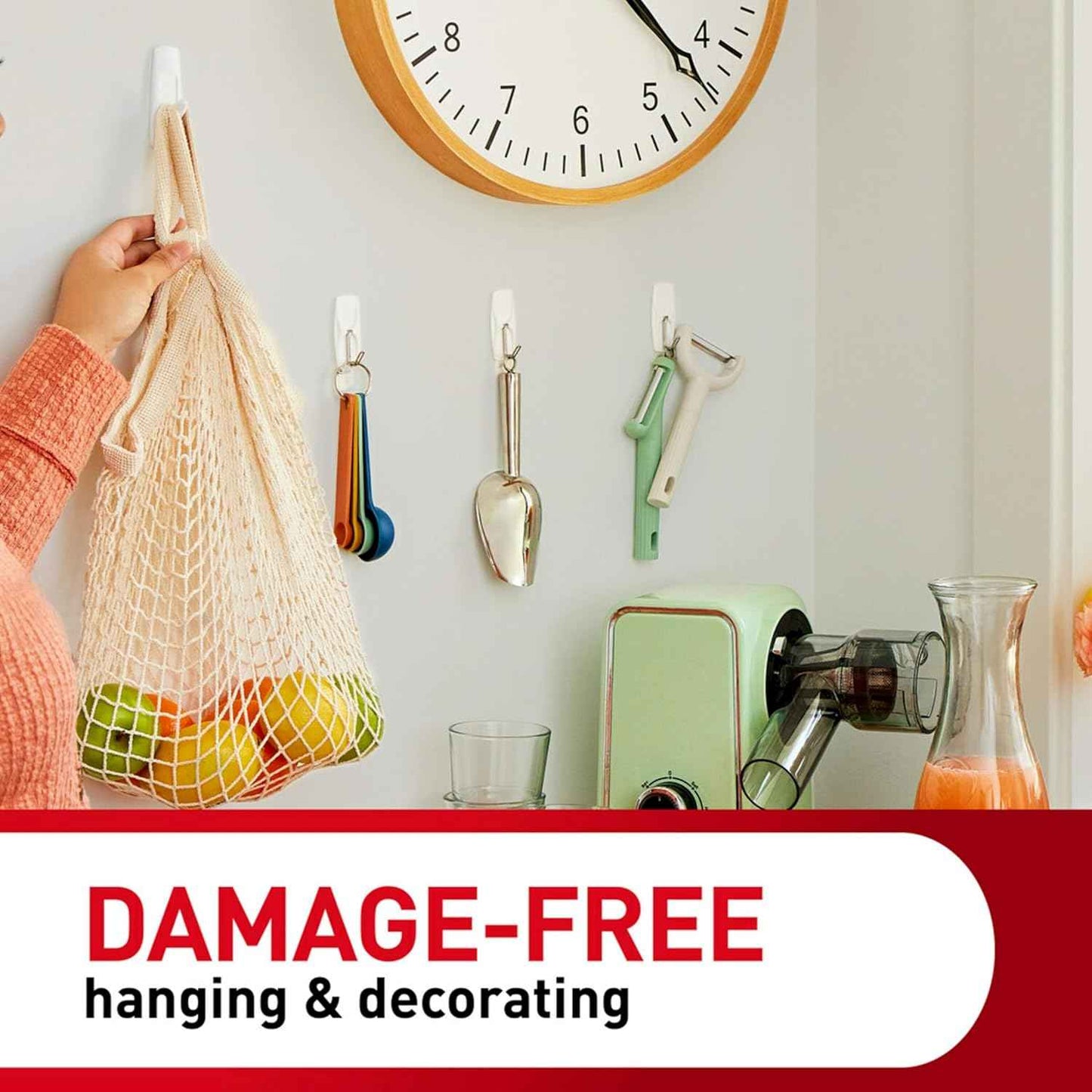 Command 5 lb Large Utility Hooks, 14 Hooks and 16 Strips, Damage-Free Hanging Wall Hook with Adhesive Strips, No Tools Required, Great for Home Kitchen Office Organization
