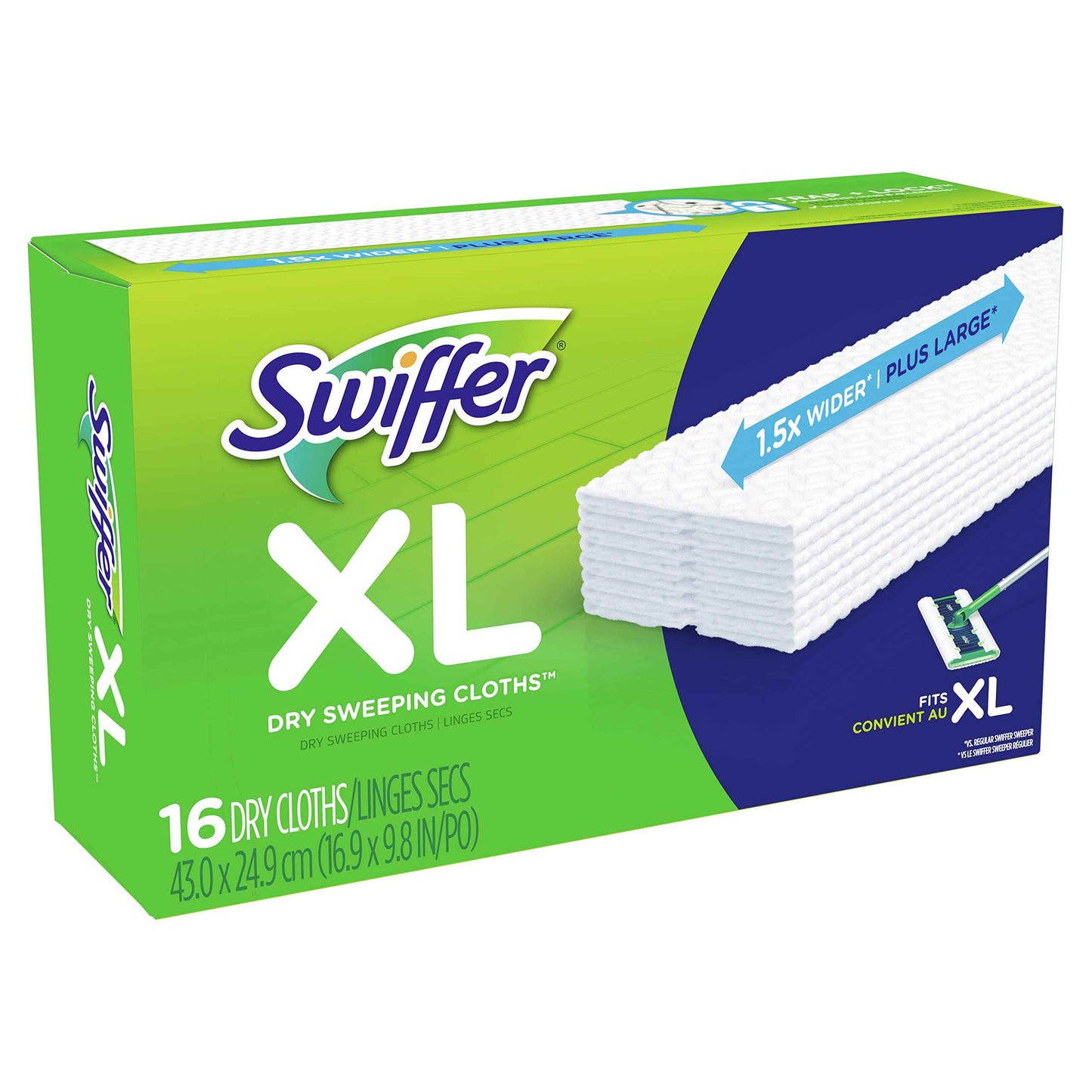 Swiffer Sweeper X-Large Disposable Sweeping Cloths, White, 16-Count Boxes