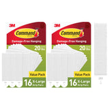 Command 20 lb XL Heavyweight Picture Hanging Strips, Damage-Free Hangers for Picture Frames, No Tools Required, Ideal for Home Room Wall Decor, White Adhesive