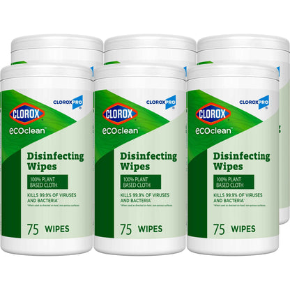 CloroxPro Clorox EcoClean Disinfecting Wipes, Multipurpose 100% Plant Based Cleaning Cloths, Antibacterial Disinfectant, Safe for Multi Surface Use