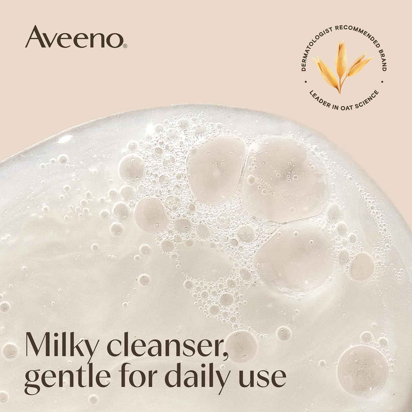 Aveeno Calm + Restore Nourishing Oat Cleanser, Daily Hydrating Facial Cleanser & Face Wash for Sensitive Skin, Non-Foaming, Hypoallergenic, Non-Comedogenic, Fragrance-Free, with Feverfew