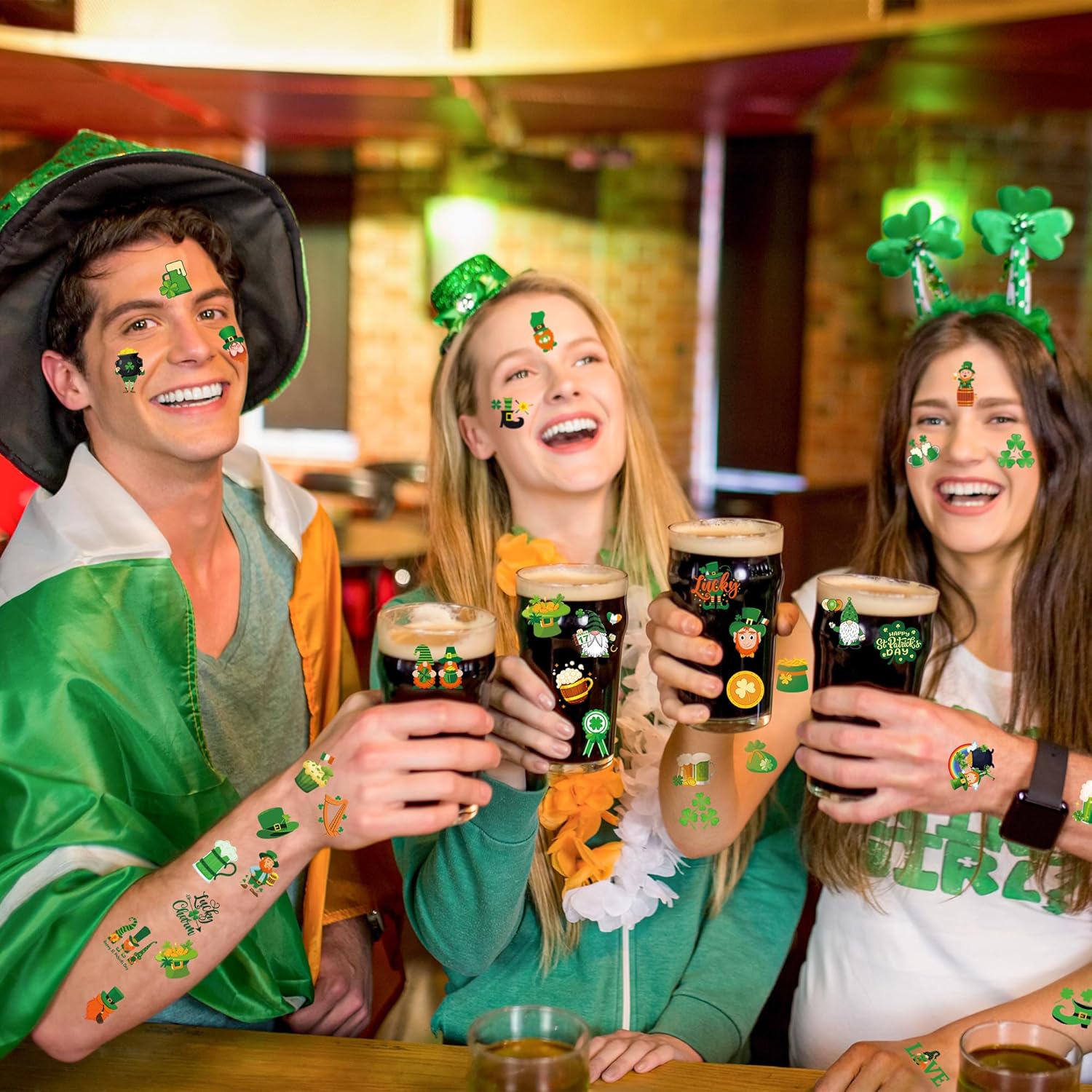 100_PCS_St_Patricks_Day_Tattoos,_Irish_Themed_St_Patricks_Day_Accessories_with_Green_Clover,_St_Patricks_Day_Temporary_Tattoos_for_St_Patricks_Day_Party_Favors_Decorations_Parade