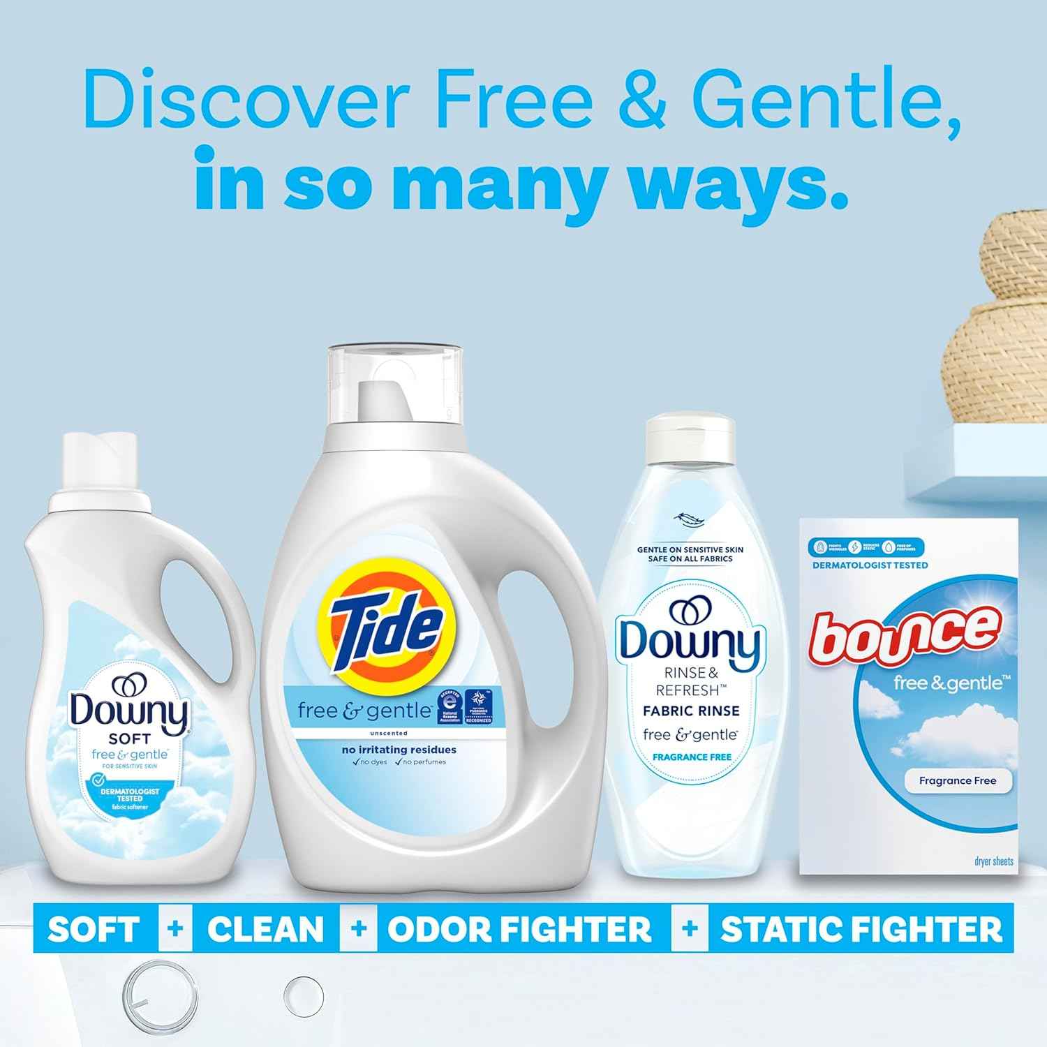Tide Free & Gentle Liquid Laundry Detergent, 64 Loads, 84 fl oz, Tide Laundry Detergent, Clean Laundry Detergent