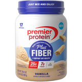 Premier Protein Powder Plus Fiber, 25g Protein, 7g Fiber to Support Gut Health, No Added Sugar (17 Servings)
