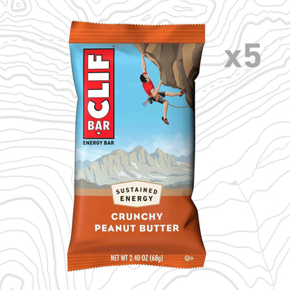 CLIF BAR - Energy Protein Bars - Crunchy Peanut Butter - Made with Organic Oats - Energy Bars - Non-GMO - (5 Pack)