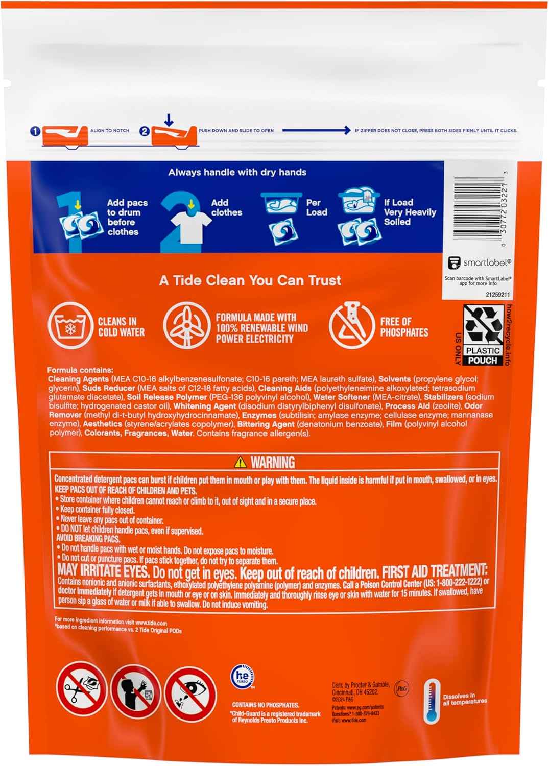 Tide Odor Defense + Oxi Laundry Detergent Pacs, Original Scent, Advanced Odor + Stain Fighter, laudry soap washing detergent pacs