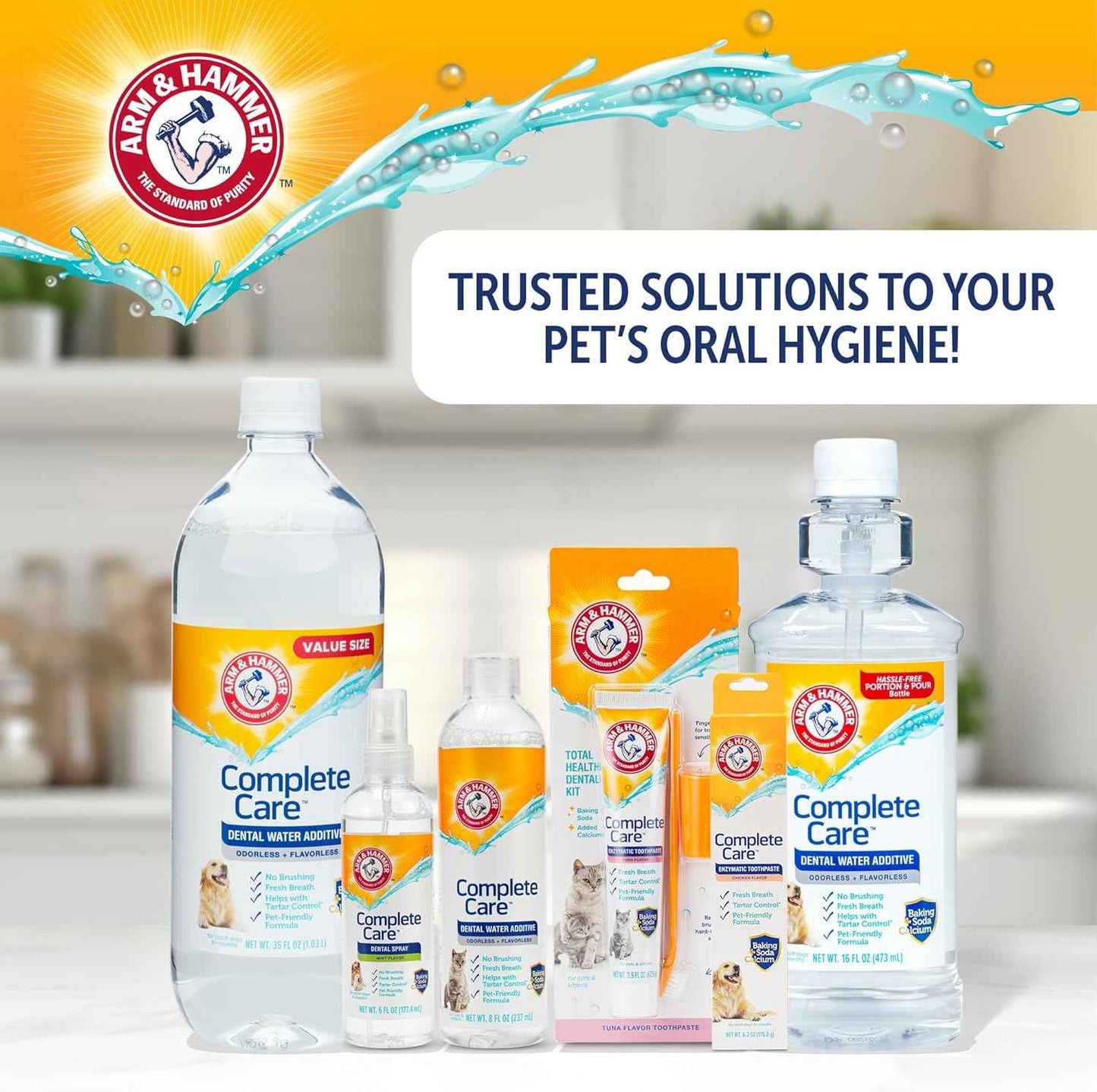 Arm & Hammer Complete Care Enzymatic Dog Toothpaste with Baking Soda and Calcium, Fluoride-Free Chicken Flavor for Plaque, Tartar, and Fresh Breath,