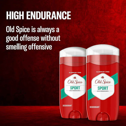 Old Spice Aluminum Free Deodorant for Men, High Endurance, 24/7 Lasting Freshness & Long Lasting Scent, 24/7 Advanced Sweat & Odor Protection, Pure Sport Scent, 3.0 oz