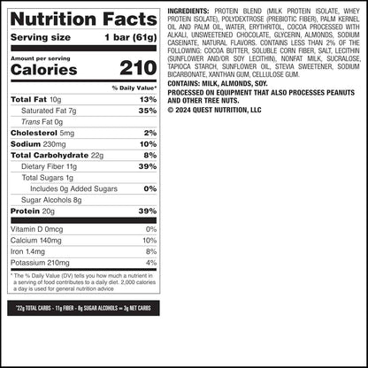 Quest Nutrition Overload Protein Bars, 20g Protein, 1g Sugar, 3g Net Carbs, Gluten Free, 12 Count