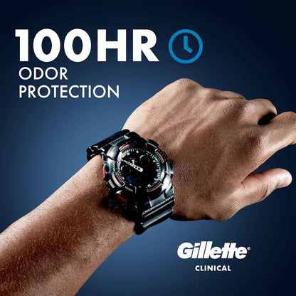 Gillette Clinical Antiperspirant and Deodorant for Men, 100HR Sweat & Odor Protection, Long Lasting Freshness, Anti-White Mark Technology, Gentle on Skin, Soft Solid, Ultimate Fresh Scent, 2.6 oz