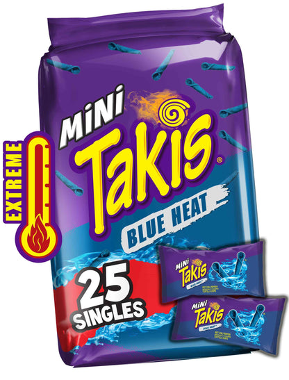 Takis Mini 25 pc / 1.23 oz Bite Size Variety Pack, Flavored Mixed Rolled Tortilla Chips
