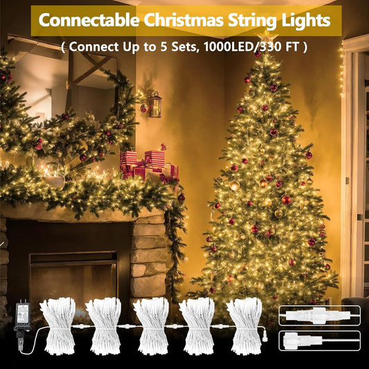 Connectable_200_LED_Christmas_Lights_Indoor_Outdoor_with_Timer,_66FT_13_Modes_Warm_White_String_Lights_Waterproof,_Twinkle_Fairy_Lights_Plug_in_Clear_Wire_for_Christmas_Tree,_Bedroom,_Classroom_Decor
