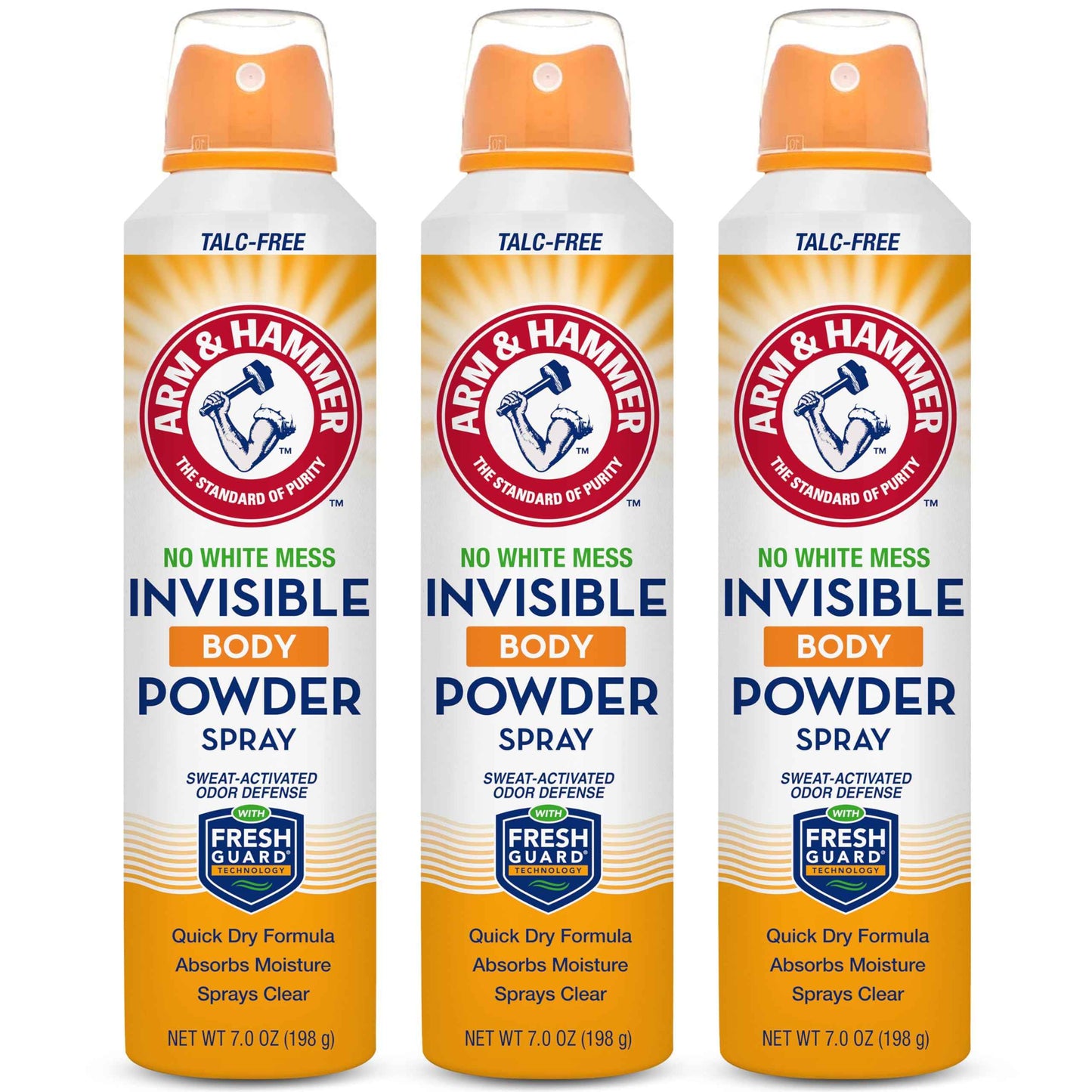 Arm & Hammer Invisible Body Powder Spray, Clear Talc-Free Body Odor & Sweat Control For Men & Women, Spray Body Powder For Women And Men, Arm And Hammer Body Spray Powder, 7 Oz