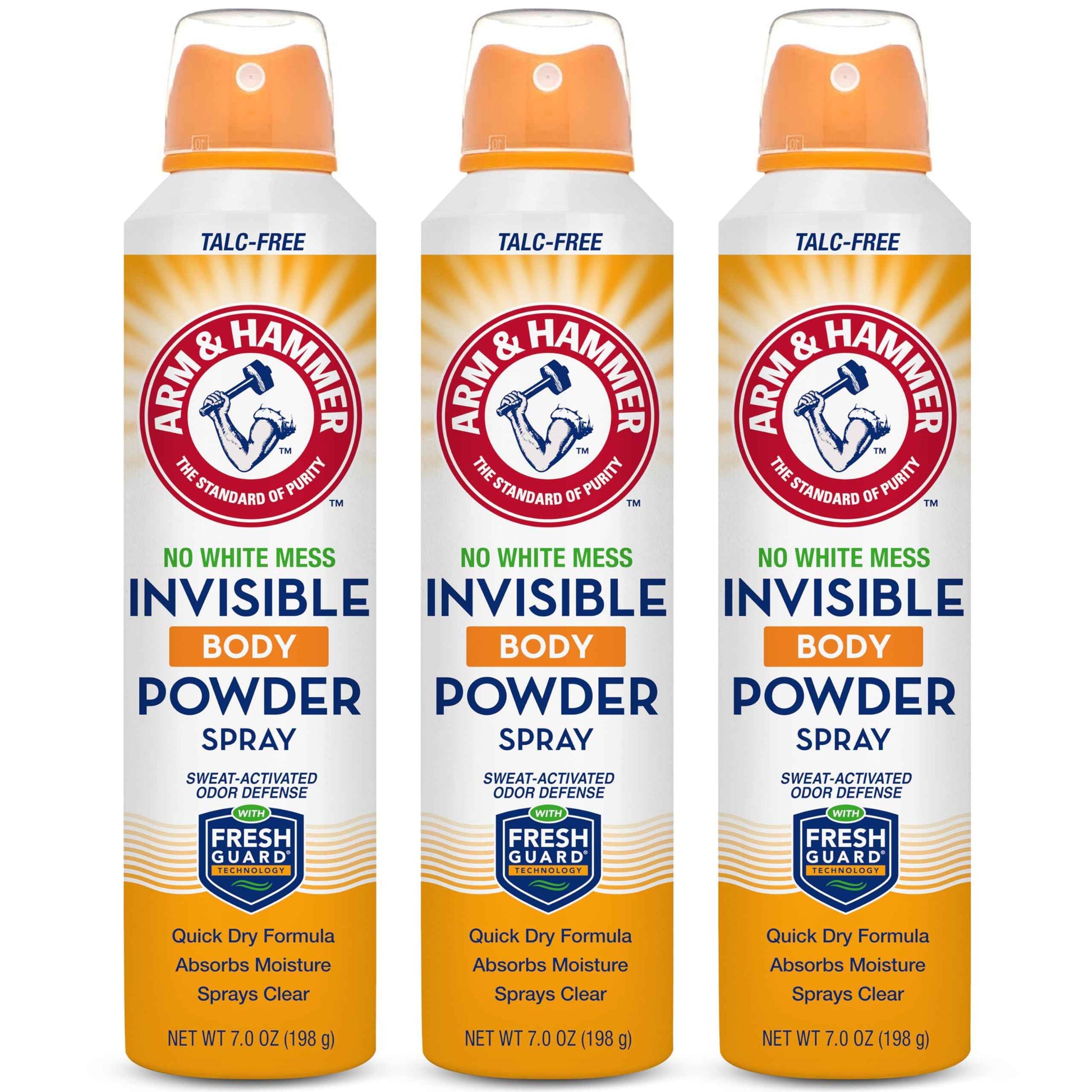 Arm & Hammer Invisible Body Powder Spray, Clear Talc-Free Body Odor & Sweat Control For Men & Women, Spray Body Powder For Women And Men, Arm And Hammer Body Spray Powder, 7 Oz