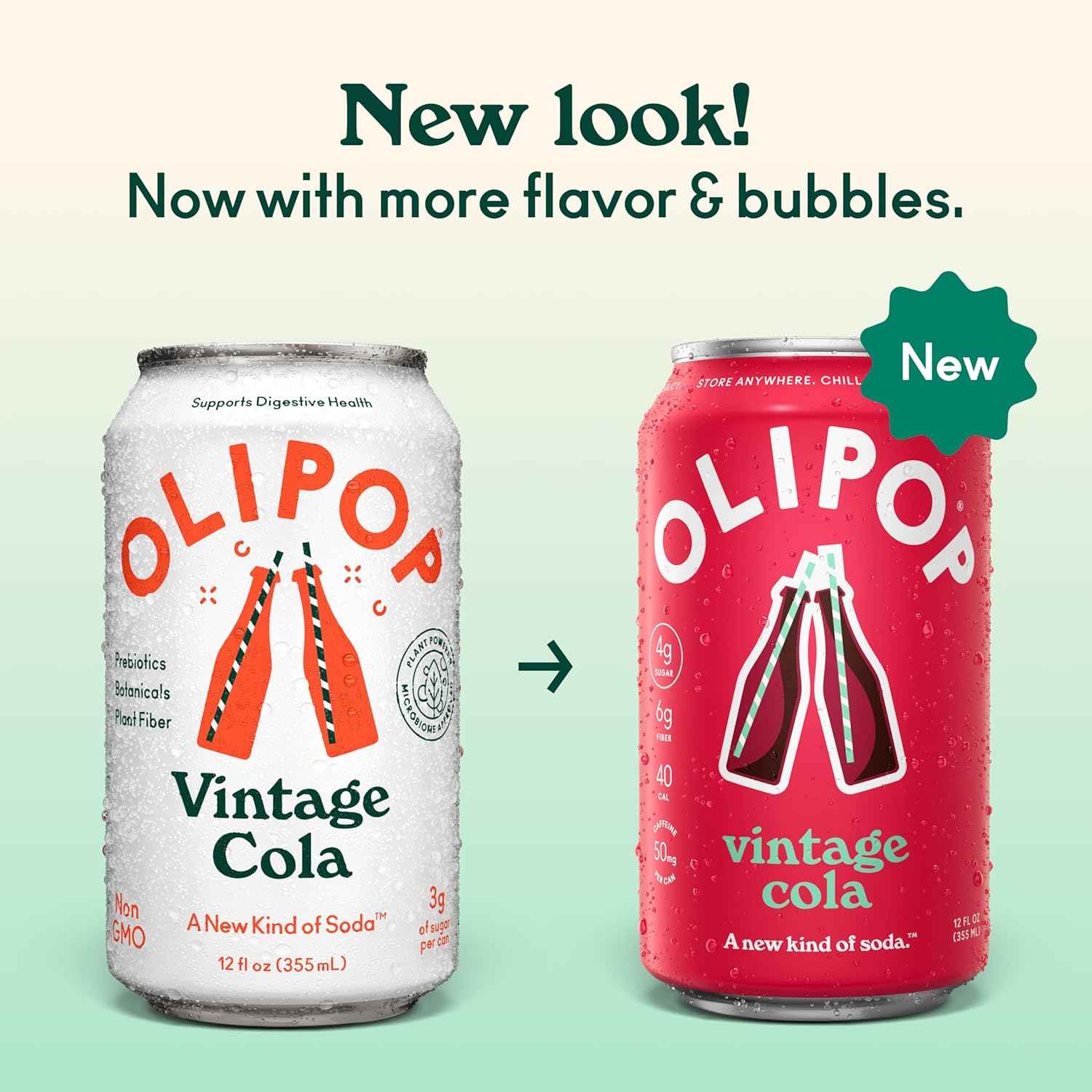 OLIPOP Prebiotic Soda Pop, Pantry Pack Packed with Prebiotics, Fiber, and Botanicals, Gluten Free, GMO Free, 12oz