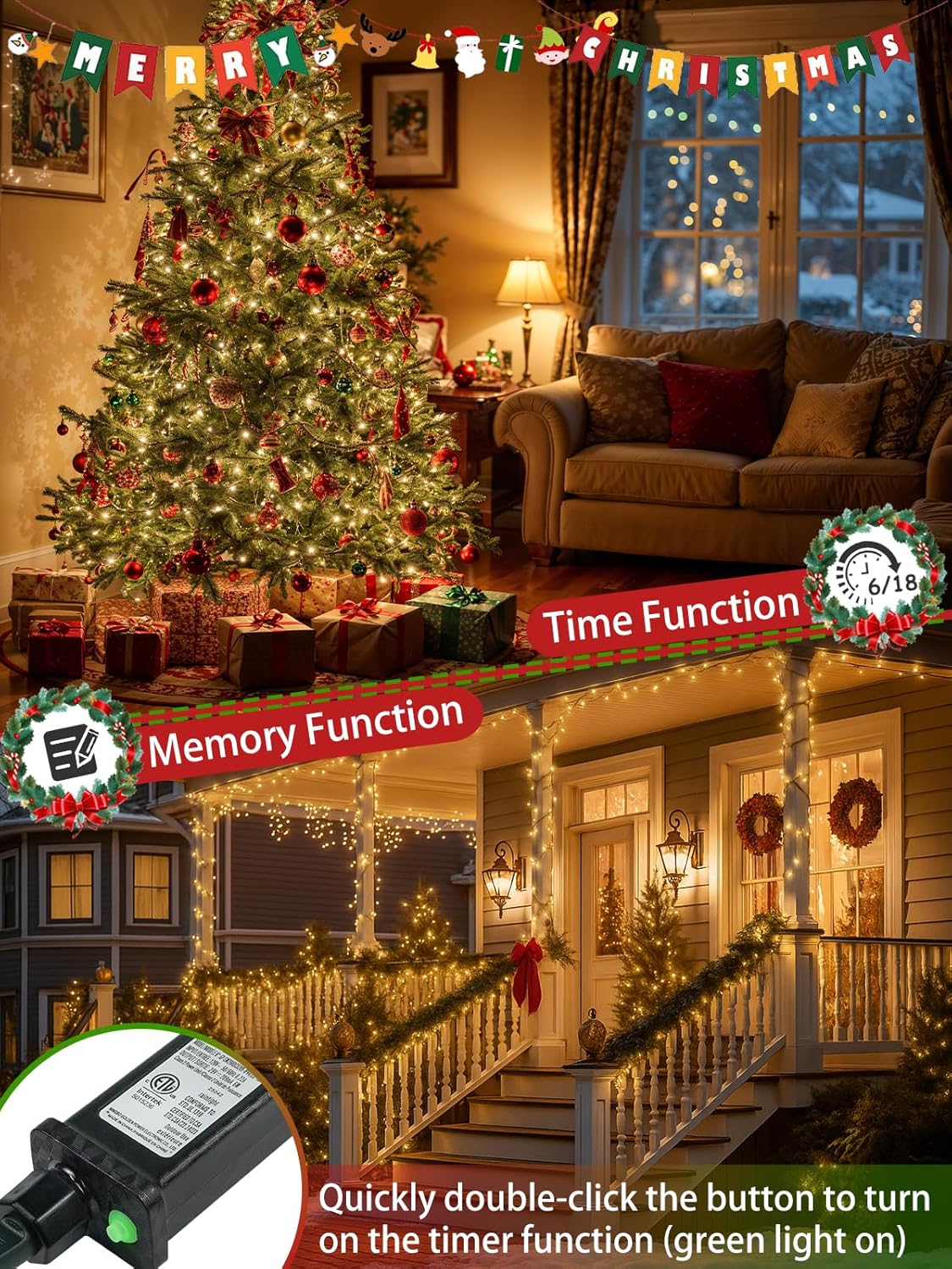 LED_Christmas_Lights,_13_Modes_Extendable_Christmas_Tree_Lights_with_Timer_&_Memory,_Waterproof_Twinkle_Fairy_Lights_Green_Wire_Outdoor_String_Lights_Indoor_for_Xmas_Tree