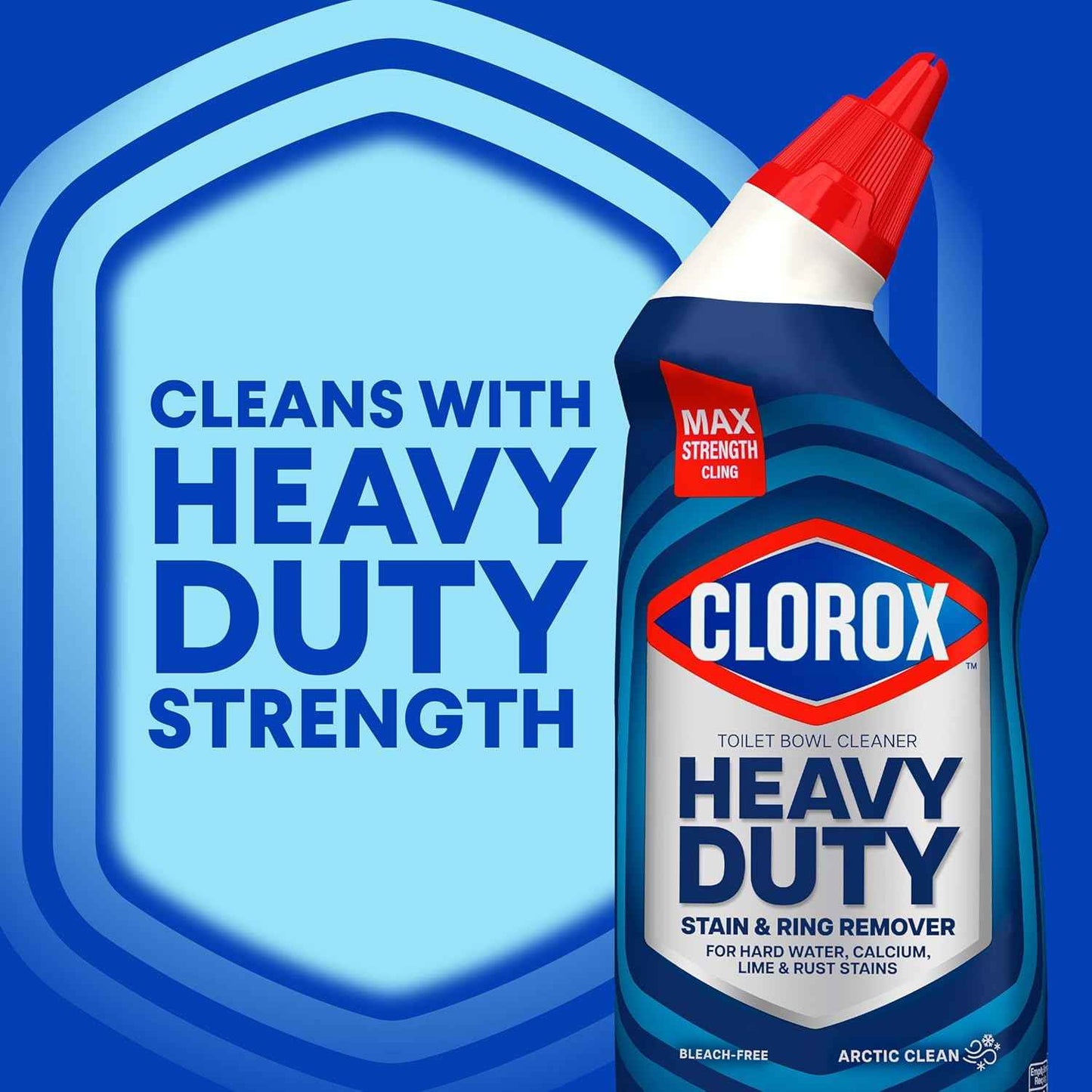 Clorox Toilet Bowl Cleaner Heavy Duty Stain and Ring Remover, Arctic Clean, 24 Fl Oz., Pack of 2