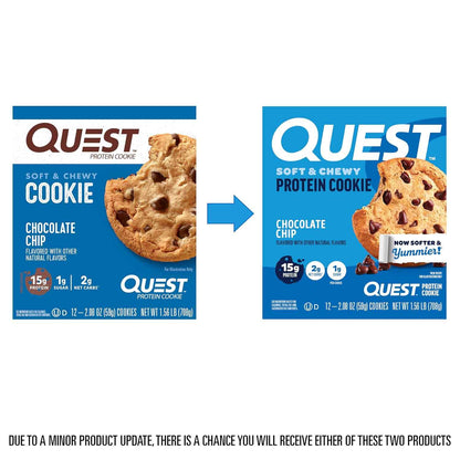 Quest Nutrition Protein Cookie, 15g Protein, 1g Sugar, 2g Net Carbs, Keto Friendly, High Protein, Low Carb; 12 Count