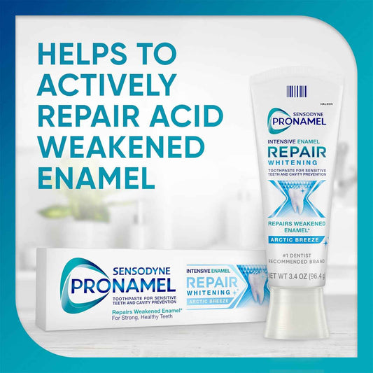 Sensodyne Pronamel Intensive Enamel Repair Toothpaste for Sensitive Teeth and Cavity Protection, Whitening Toothpaste to Strengthen Enamel, Arctic Breeze - 3.4 Ounces x 4