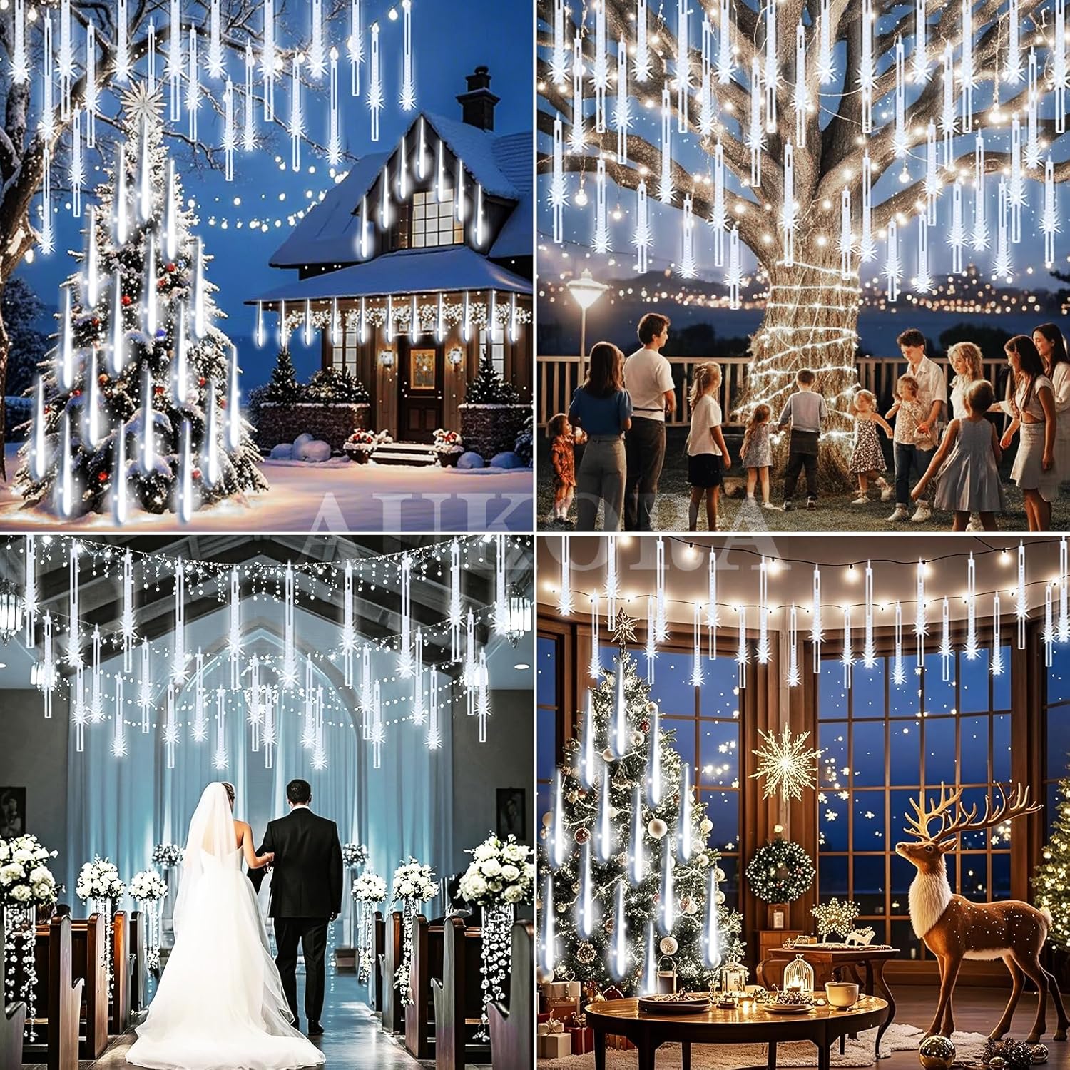 Aukora_Christmas_Lights_Outdoor_Meteor_Shower_Falling_Rain_Lights_12_inch_8_Tubes_192LED_Snowfall_Cascading_Icicle_String_Light_for_Xmas_Tree_Decor_Wedding_Party_Holiday_Window_Garden,_UL_Plug,_White
