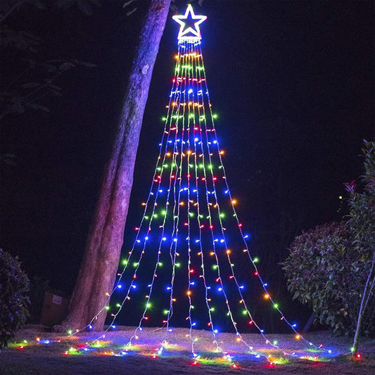 FUNIAO_(New_Christmas_Lights,_Outdoor_Christmas_Decorations,_320_LED_Waterfall_String_Lights,_8_Light_Modes_Chrsitmas_Lights_with_12"_Star_Tree_Topper_for_Yard,_Wedding,_Party,_New_Year_(Multicolor)