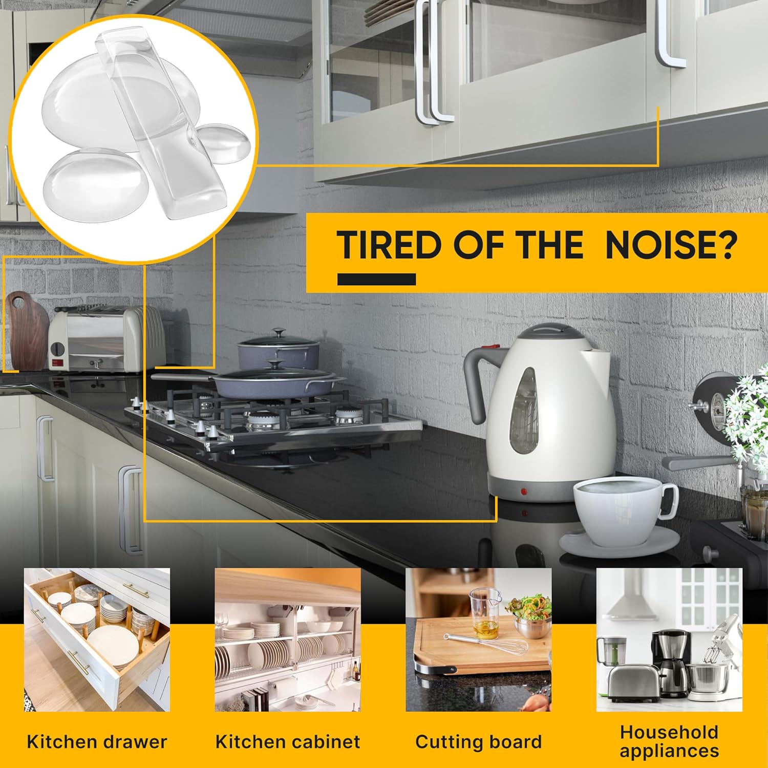 104_Clear_Cabinet_Bumper_Pads_–_Self-Adhesive_Silicone_Buffer_Set_with_4_Shapes_for_Doors,_Drawers_&_Furniture_–_Sound_Dampening_&_Surface_Protection