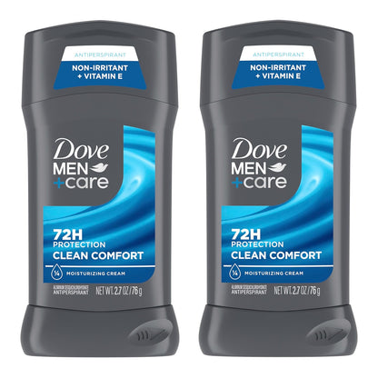 DOVE_MEN_+_CARE_Antiperspirant_Deodorant_Stick_Clean_Comfort_Twin_Pack_72-Hour_Sweat_&_Odor_Protection_Antiperspirant_for_Men_With_1/4_Moisturizing_Cream_2.7_oz