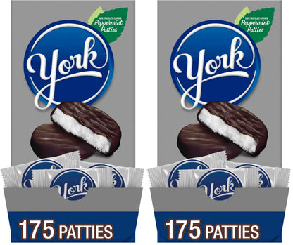 YORK Dark Chocolate Peppermint Patties, Candy Bulk Box, 84 oz (175 Pieces)