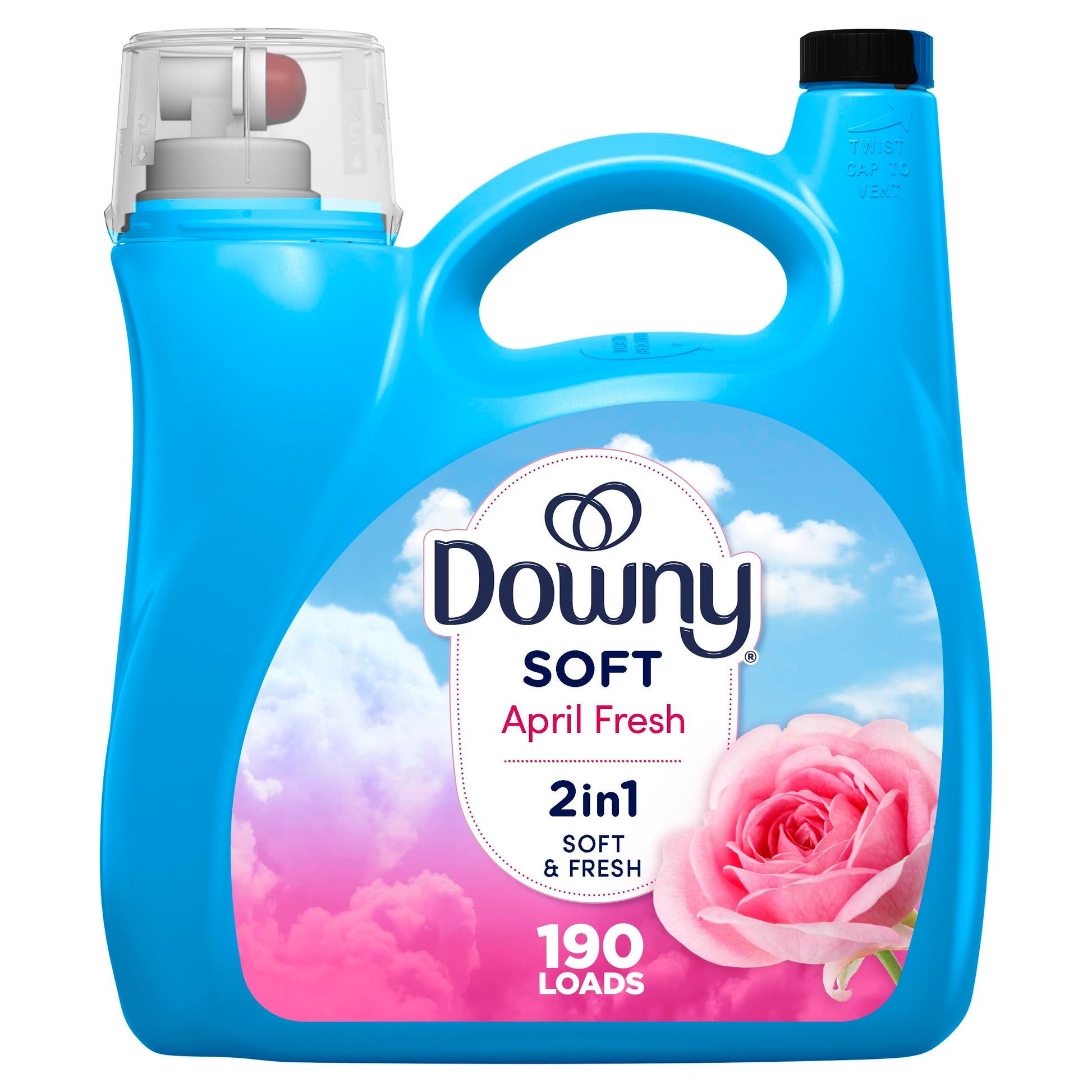 Downy Liquid Fabric Softener, April Fresh 2-in-1 Fresh &amp;amp; Soft, 140 Fl Oz, 190 Loads, Fabric Conditioner For Freshness And Softness