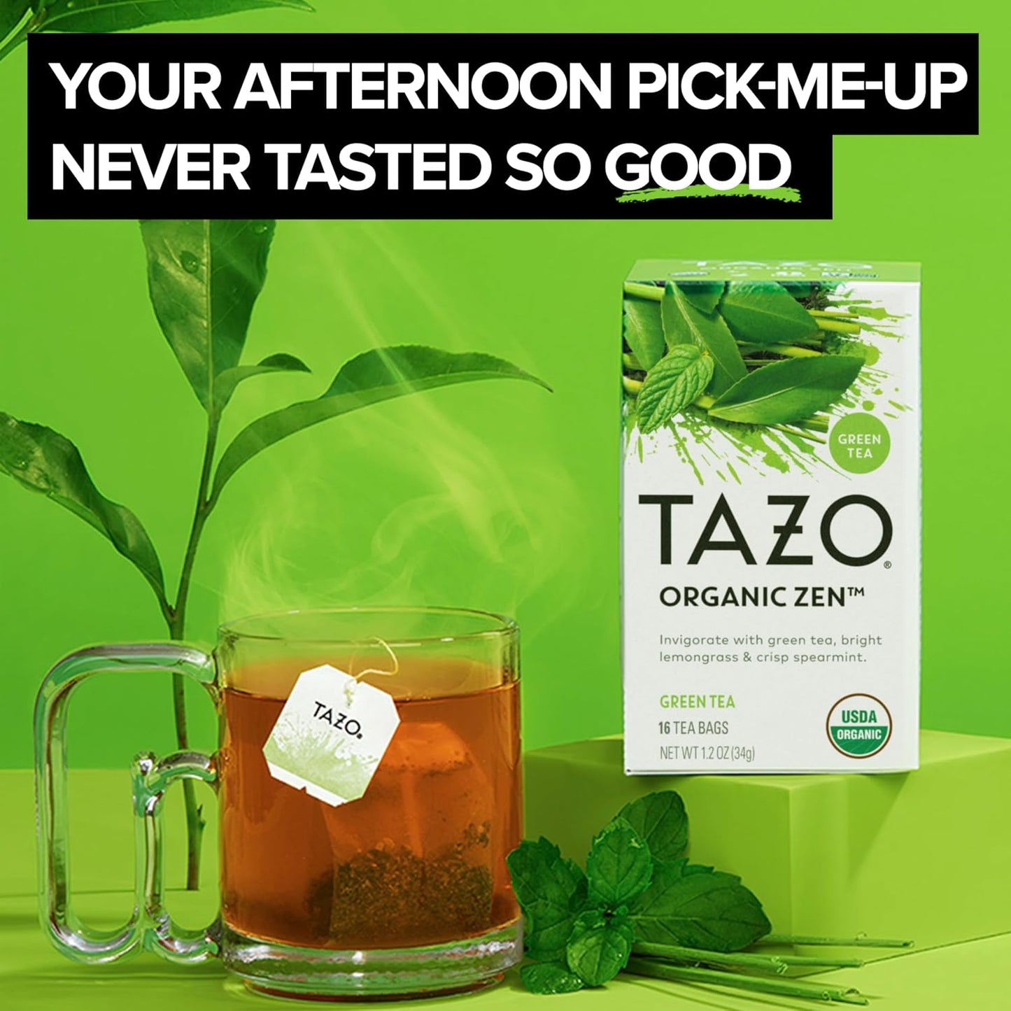 TAZO_Organic_Zen_Green_Tea_Bags,_Caffeine_Free_Tea_with_Refreshing_Lemongrass_&_Spearmint,_96_Total_Tea_Bags_(16ct_-_Pack_of_6)