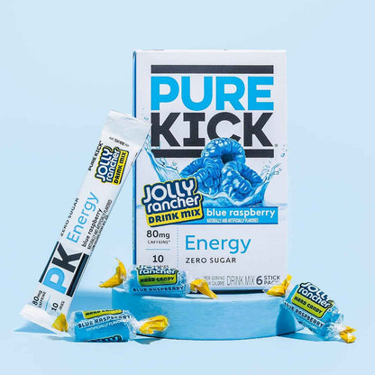 PURE KICK Energy Singles To Go Drink Mix, Includes 12 Boxes with 6 Packets in each Box, 72 Total Packets