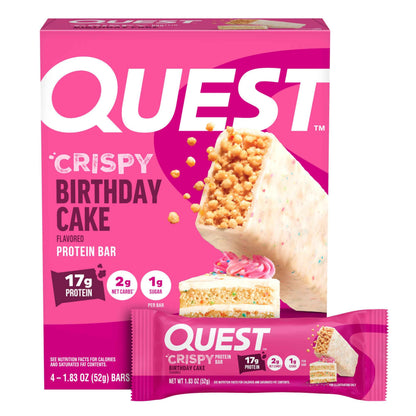 Quest Nutrition Crispy Cookies & Cream Hero Protein Bar, 18g Protein, 1g Sugar, 3g Net Carb, Gluten Free, Protein Snack, Keto Friendly, 12 Count