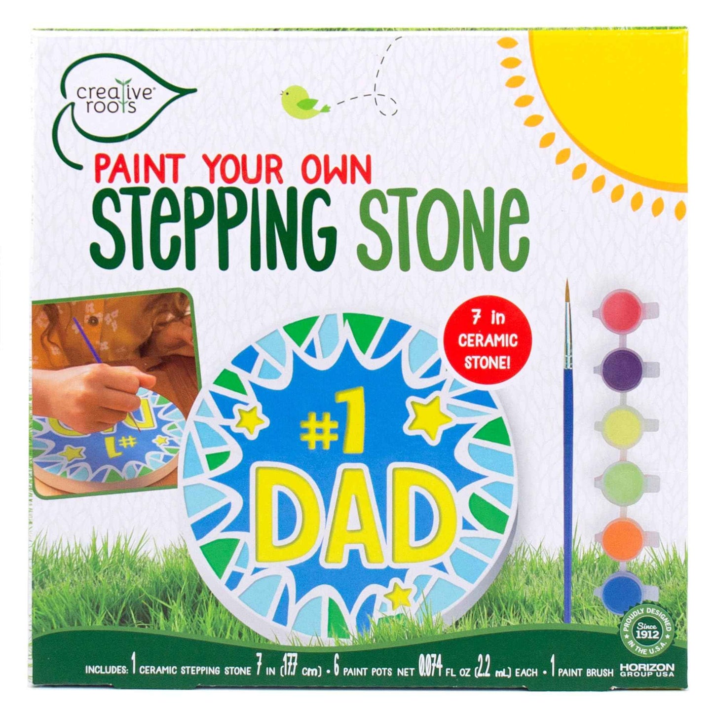 Creative Roots Paint Your Own Garden Stone, Craft Kits, Stepping Stones Kit for Kids, Ceramics to Paint, Ages 6+