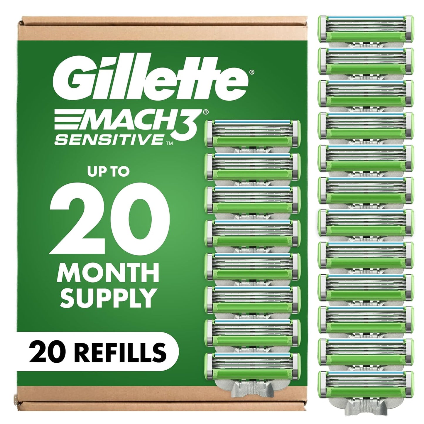 Gillette_Mach3_Sensitive_Mens_Shaving_Razor_Blade_Refills,_20_Count