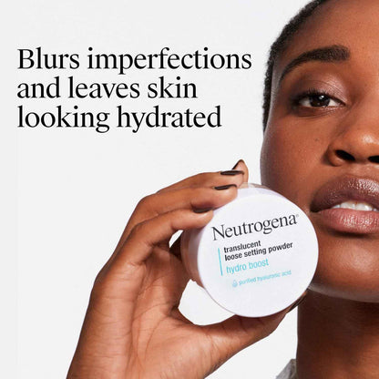 Neutrogena Hydro Boost Translucent Loose Setting Powder with Purified Hyaluronic Acid for Smooth Skin, Blurs Imperfections and Sets Makeup, Lightweight Face Powder, .44 oz