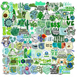 100PCS Earth Day Stickers, Environmental Protection Vinyl Waterproof Stickers for Water Bottles, Laptops, Skateboards & Notebooks, Save the Earth Environmental Decals for Kids Teens Students