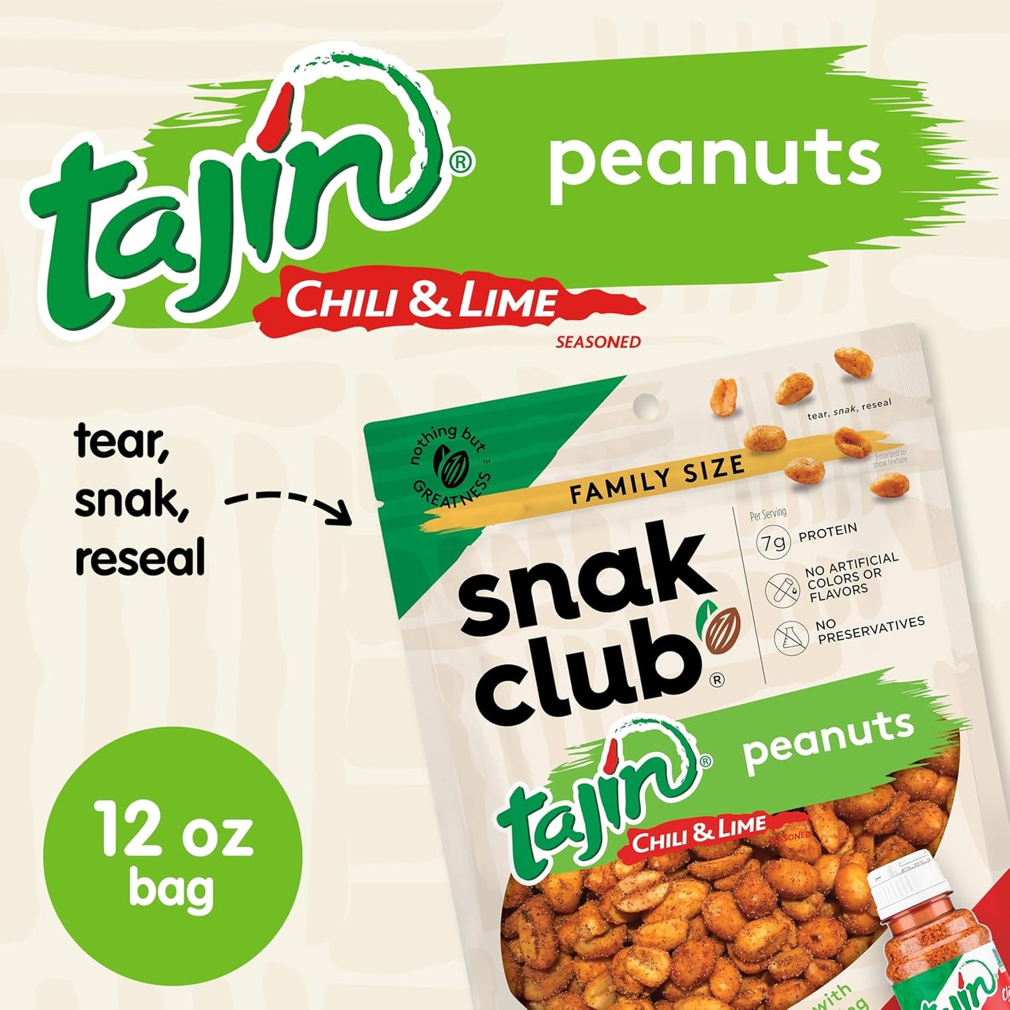 Snak_Club_Tajin_Peanuts,_Roasted_Nuts_with_Chili_and_Lime_Seasoning,_Mild,_Gluten-Free_and_Kosher_Snacks,_No_Artificial_Colors_or_Flavors,_No_Preservatives,_12_oz_Resealable_Bag