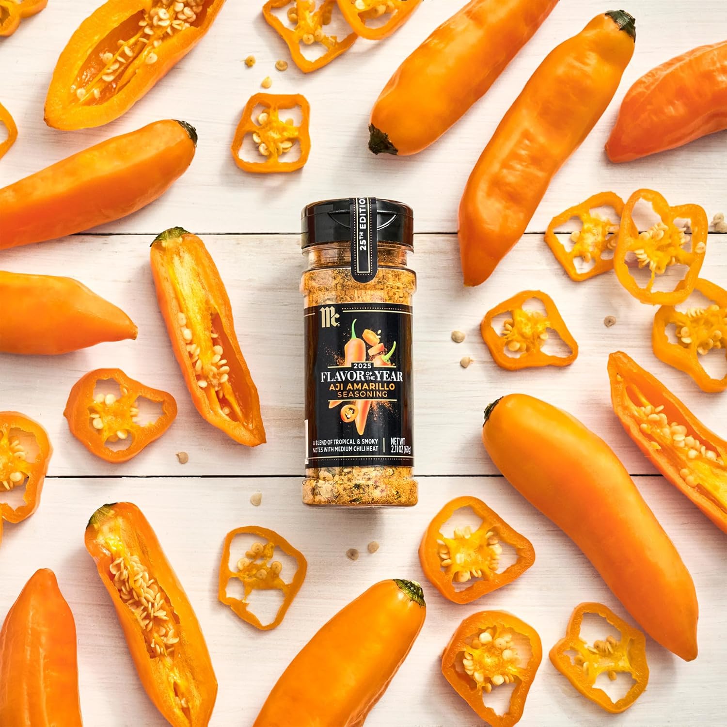 McCormick_Seasoning,_Aji_Amarillo,_2025_Flavor_of_the_Year,_Blend_of_Tropical_&_Smoky_Notes_with_Medium_Chile_Heat,_For_Seafood,_Fish,_Veggies,_Poultry,_Sauces,_Salsa,_and_More,_2.11_oz