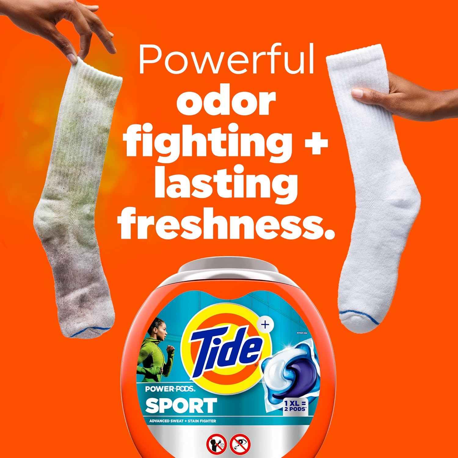 Tide Power Pods Sport Laundry Detergent Pacs, Advanced Sweat + Stain Fighter