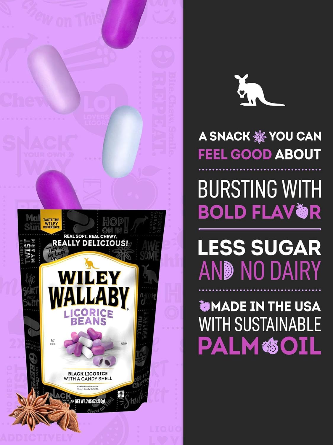 Wiley_Wallaby_7.05_Ounce_Classic_Black_Gourmet_Australian_Style_Soft_&_Chewy_Licorice_Candy_Bean,_1_Pack