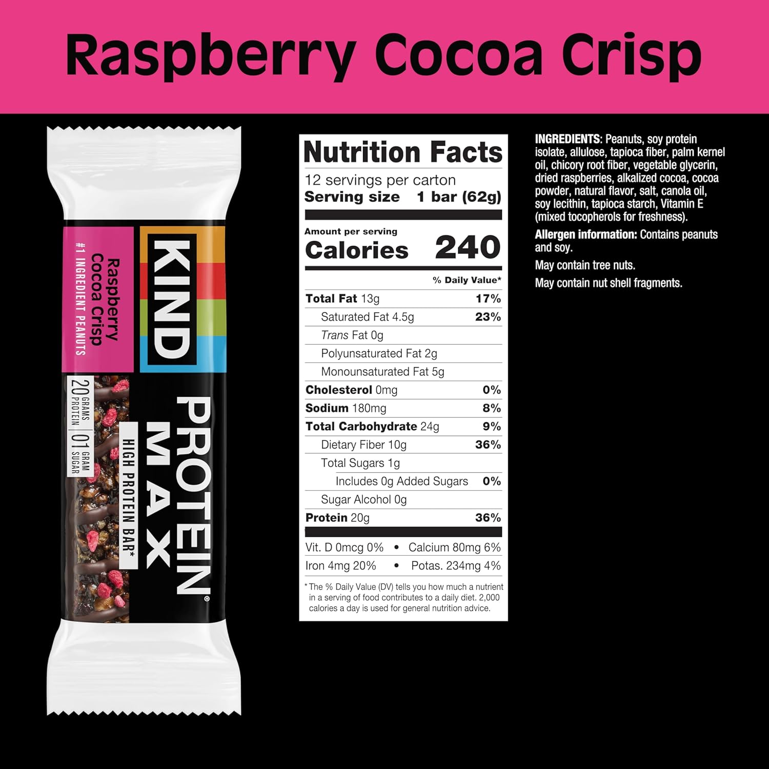 KIND_Protein_MAX_Bars_Variety_Pack,_Gluten_Free,_Low_Sugar,_High_Fiber_Snacks,_Crispy_Chocolate_Peanut_Butter,_Sweet_&_Salty_Caramel_Peanut,_Raspberry_Cocoa,_Dark_Chocolate,_20g_Protein,_12_Count
